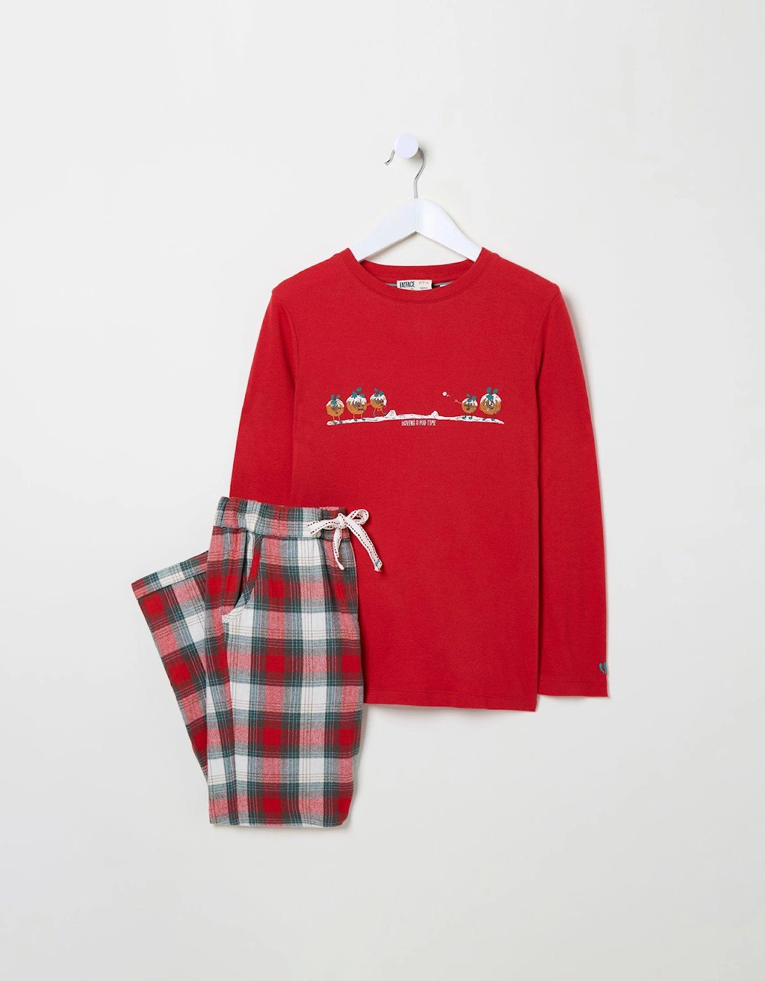 Kids Family Christmas Check Pyjama Set - Red