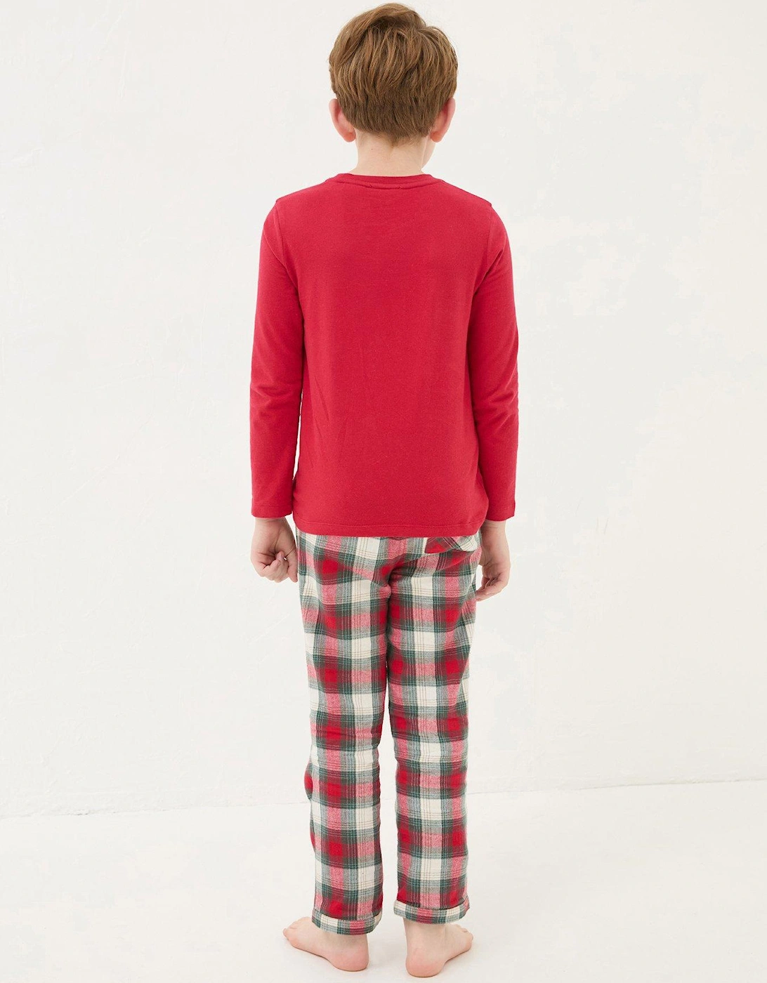 Kids Family Christmas Check Pyjama Set - Red