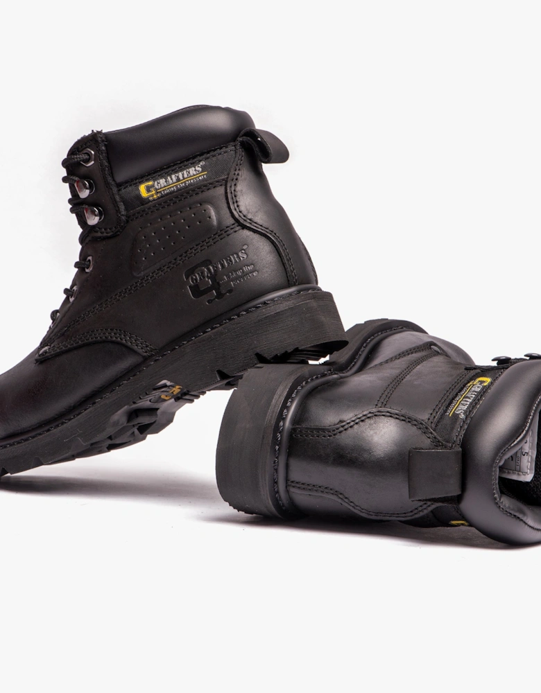 GLADIATOR Unisex Leather Safety Boots Black