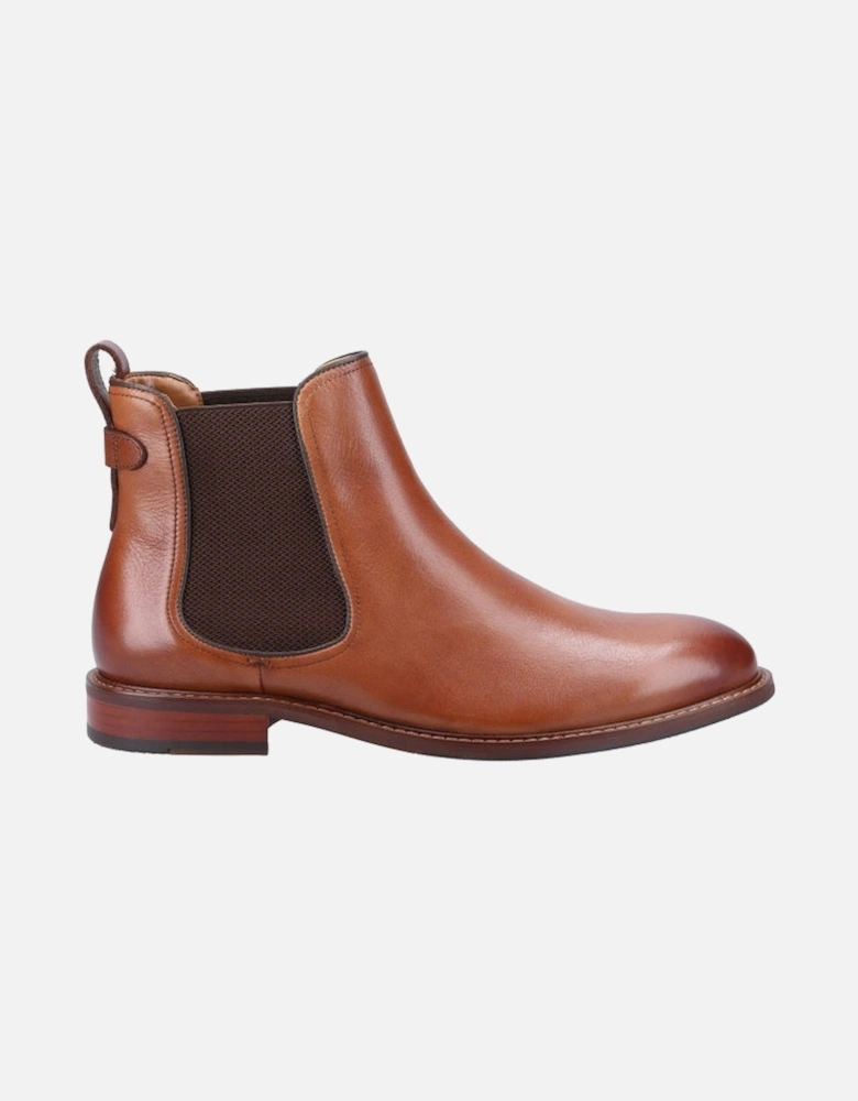 CHARACTER Mens Leather Chelsea Boots Tan Leather