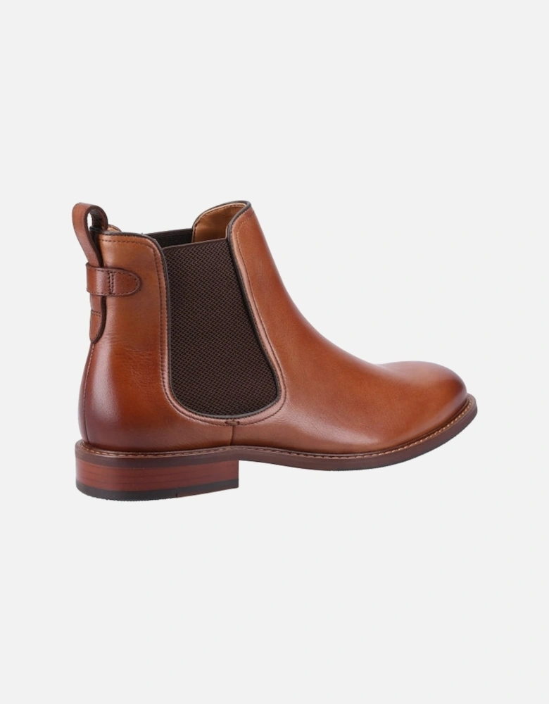 CHARACTER Mens Leather Chelsea Boots Tan Leather