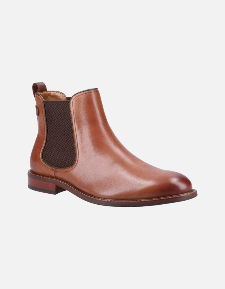 CHARACTER Mens Leather Chelsea Boots Tan Leather