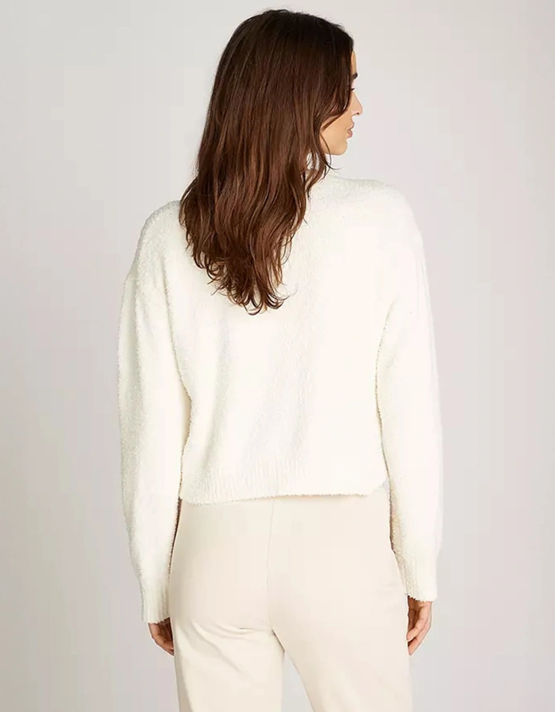 PLUSH SWEATER Womens Crew Pullover Ivory