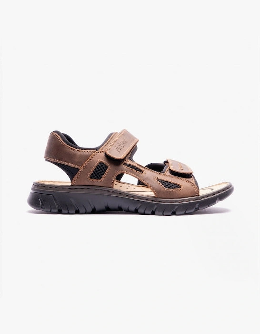 Rieker Men's Cream 26761 Cross Strap Sandals Brown - Size: 8