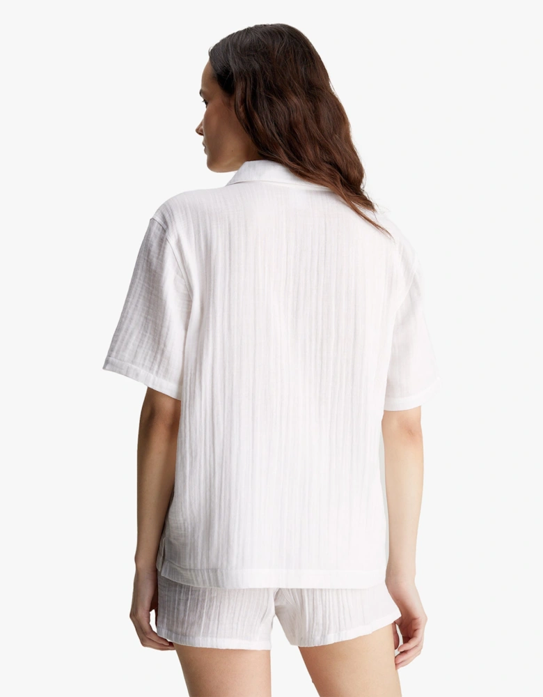 PURE TEXTURED Pyjama Top Womens White