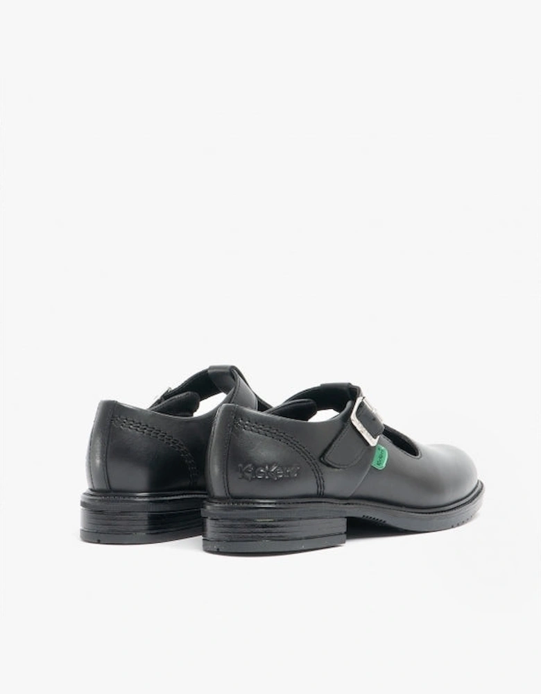 LACH T-BAR Girls Leather Shoes Black