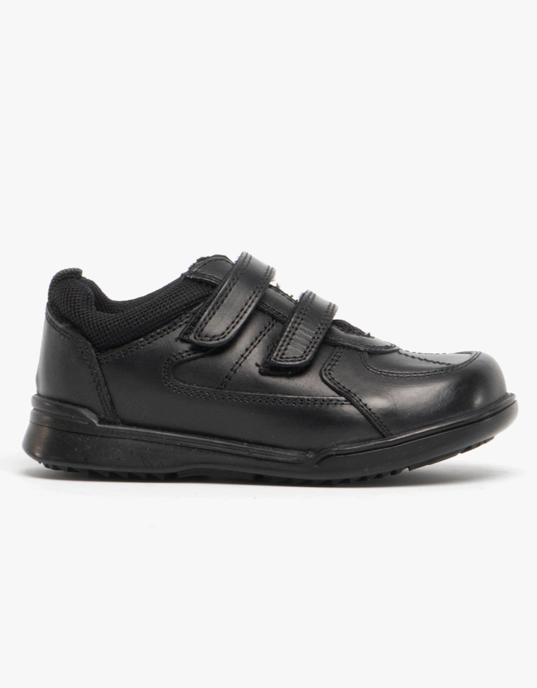 LIAM Boys Leather School Shoes Black