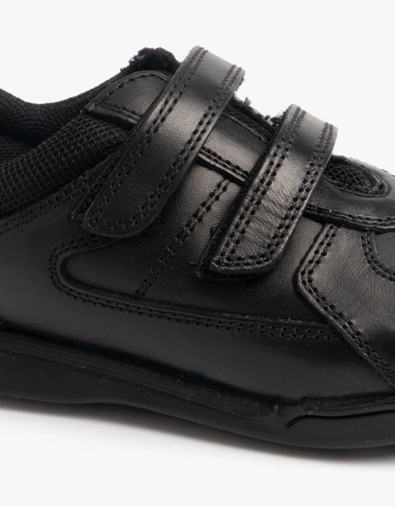 LIAM Boys Leather School Shoes Black