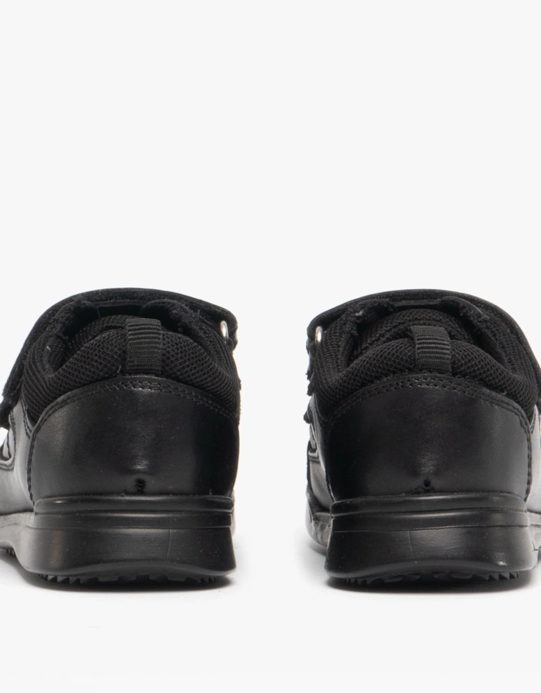 LIAM Boys Leather School Shoes Black