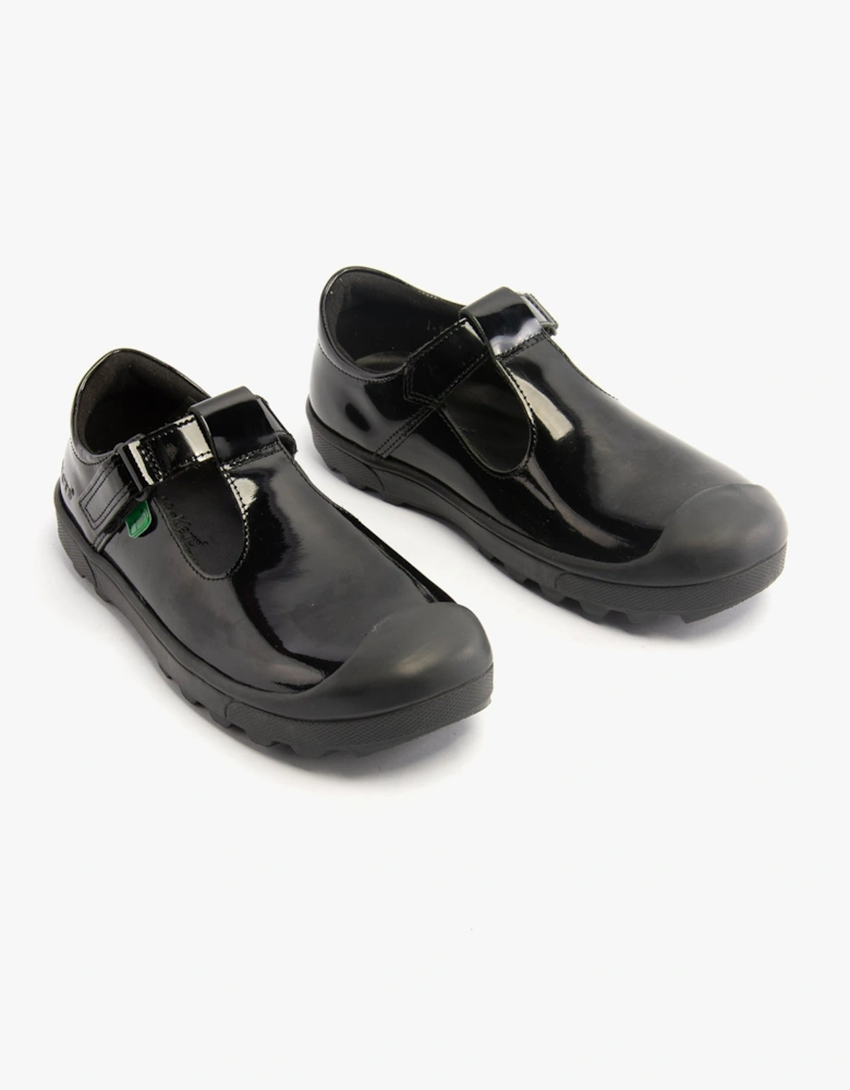 116227 PLUNK MJ Girls School Shoes Black Patent
