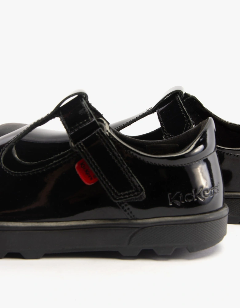 116227 PLUNK MJ Girls School Shoes Black Patent