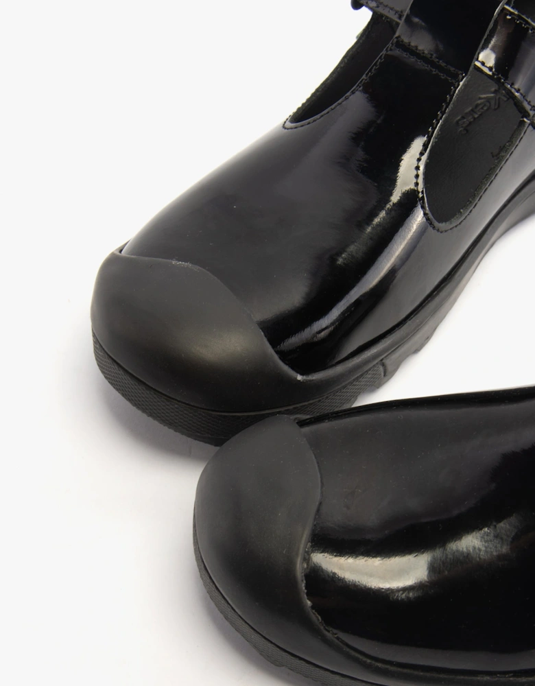 116227 PLUNK MJ Girls School Shoes Black Patent