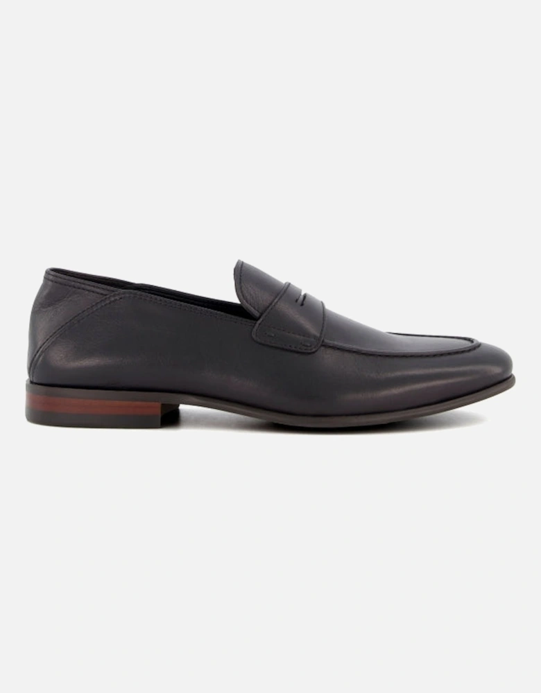 SYNC Mens Leather Loafers Black