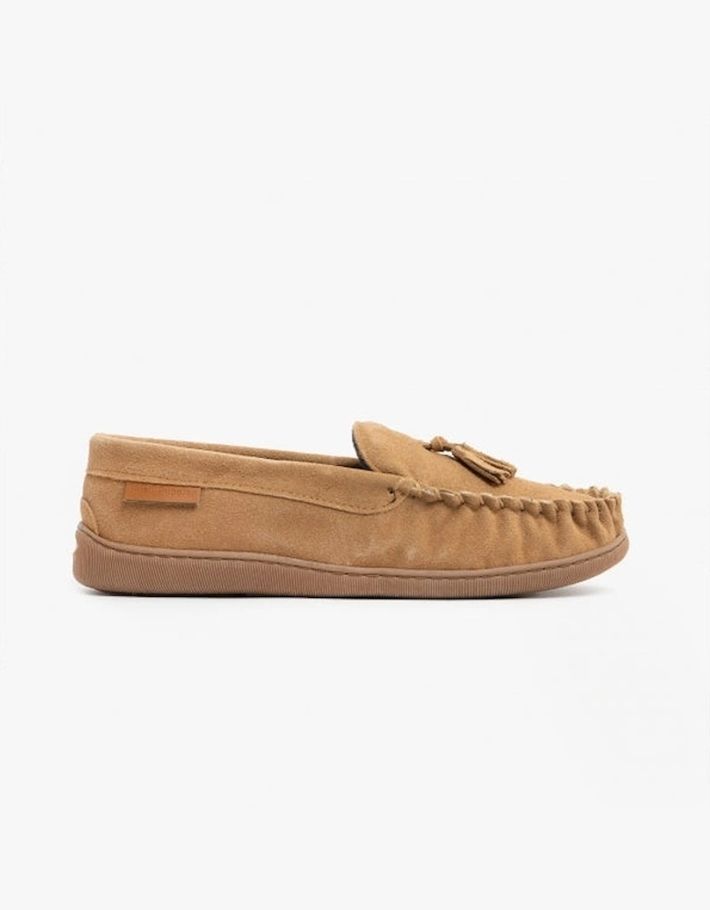 LINUS Mens Suede Moccasins Tan