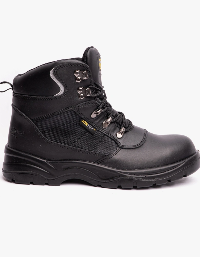 M161A Unisex Leather Safety Boots Black