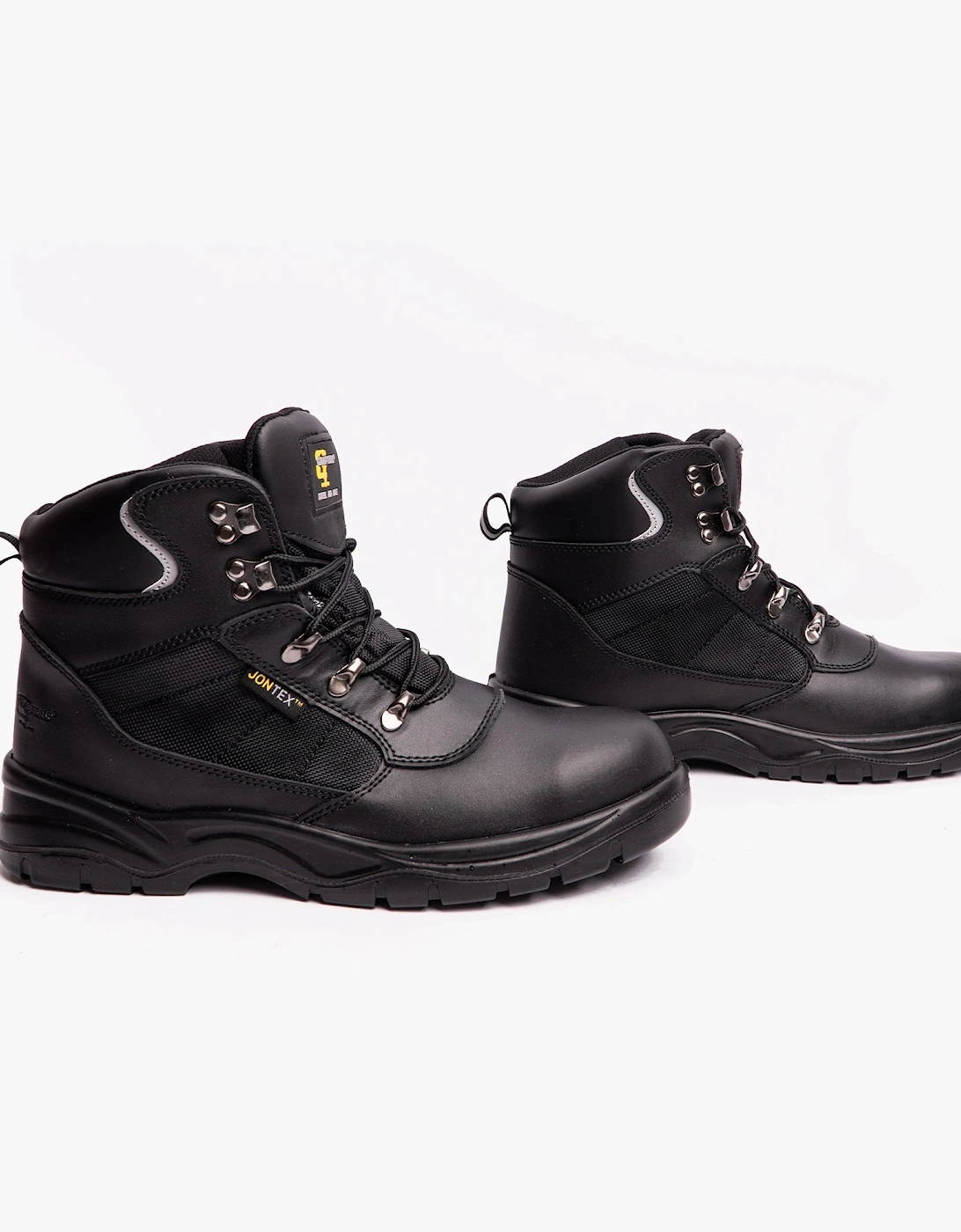 M161A Unisex Leather Safety Boots Black