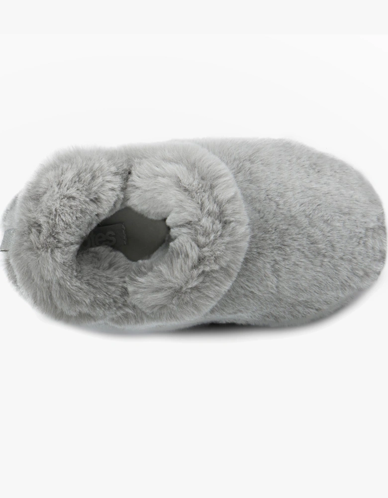 FAUX FUR Boot Slippers Womens Grey