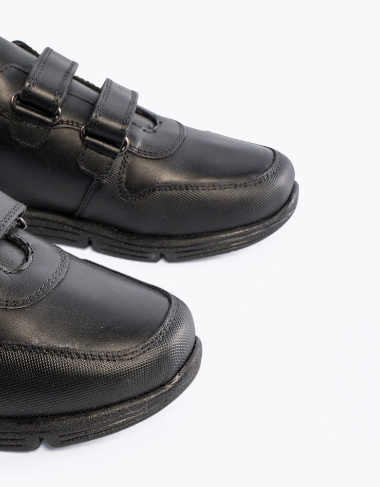 LUCAS Boys Leather School Shoes Black