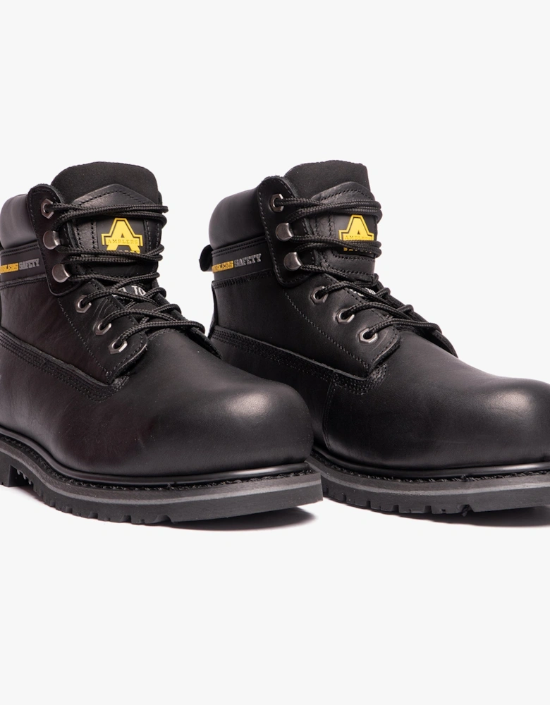 FS9 Unisex Leather Safety Boots Black