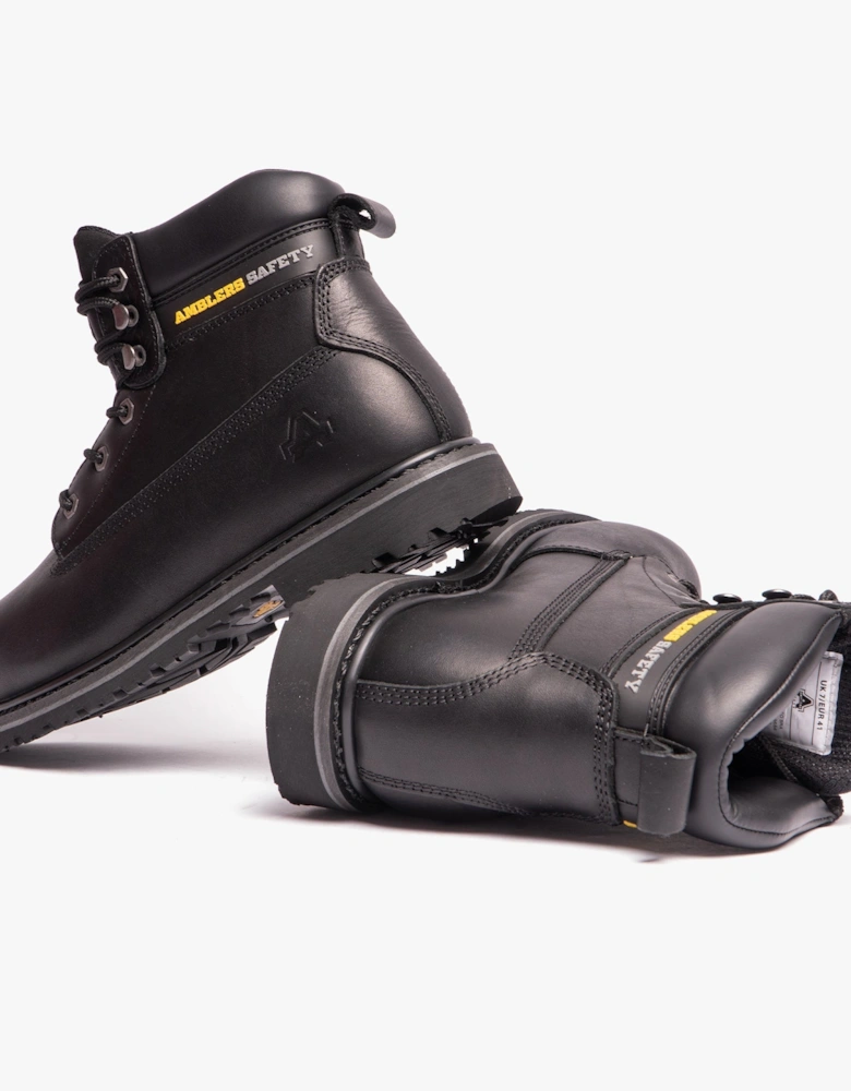 FS9 Unisex Leather Safety Boots Black