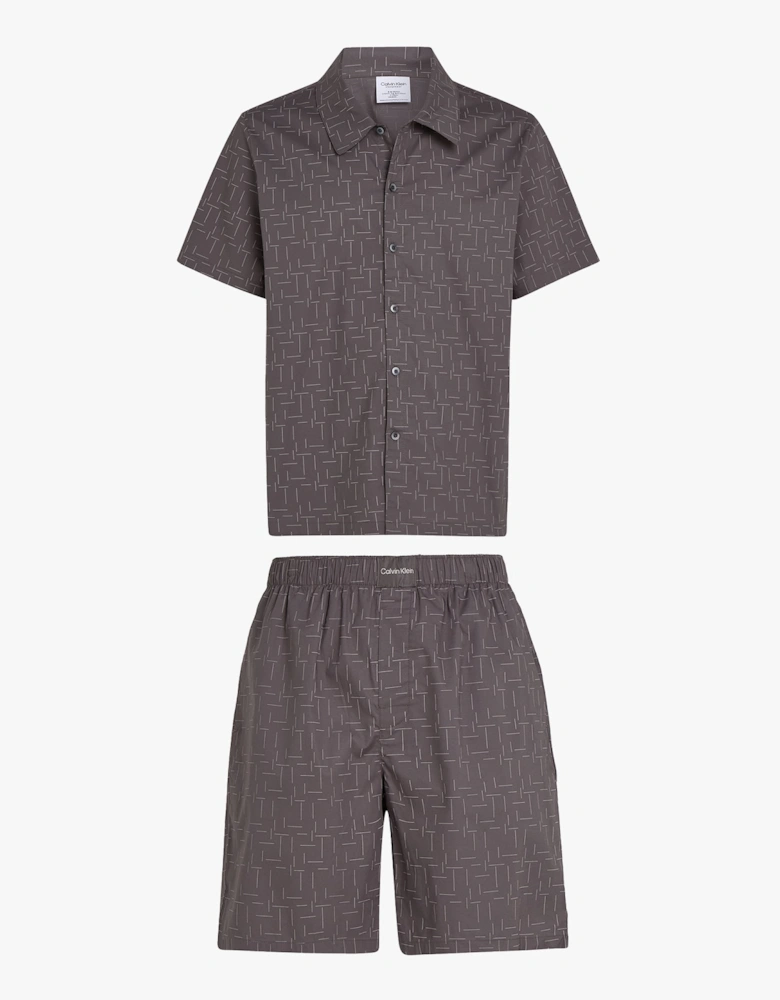 Shorts Pyjama Set Mens Pure Grey