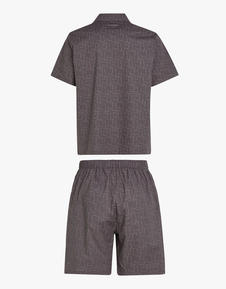 Shorts Pyjama Set Mens Pure Grey