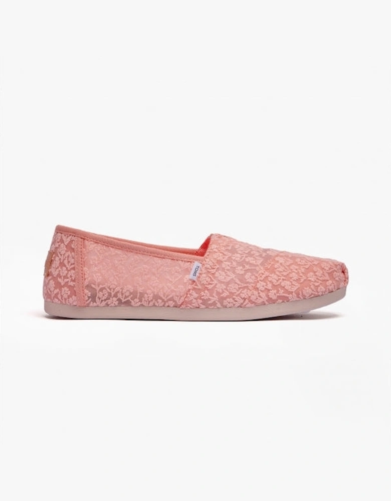 ALPARGATA Womens Posy Lace Espadrille Peach