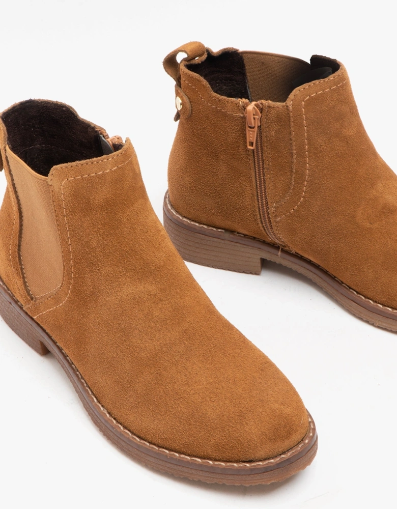 MADDY Womens Suede Ankle Boot Tan