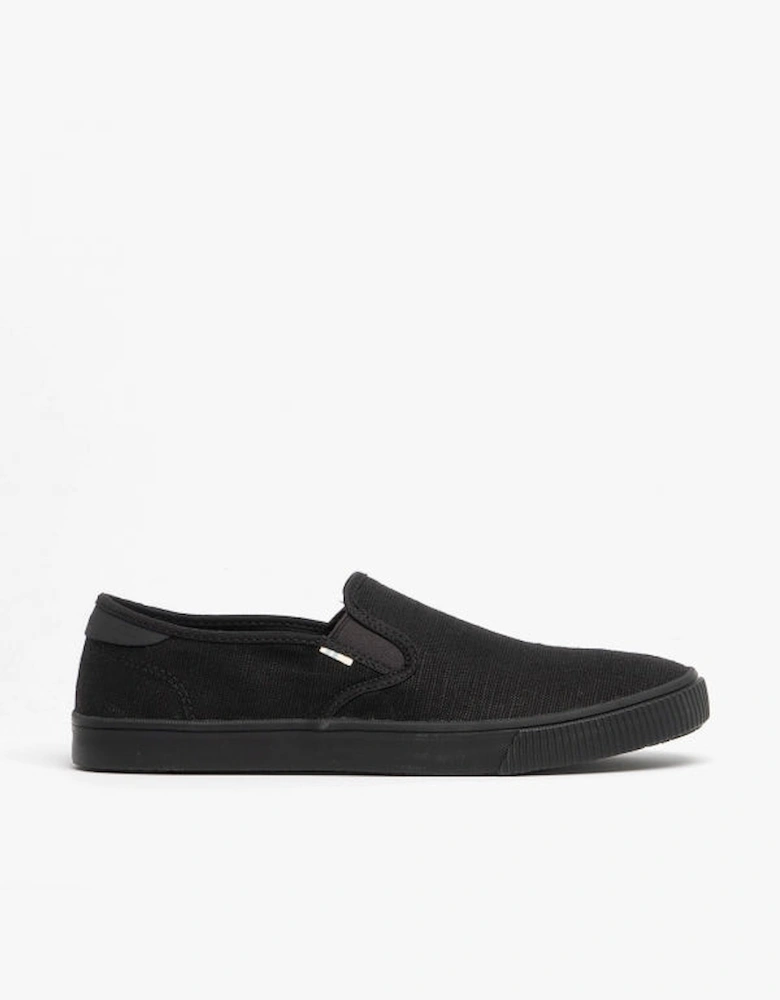 BAJA Mens Slip On Canvas Shoes Black on Black