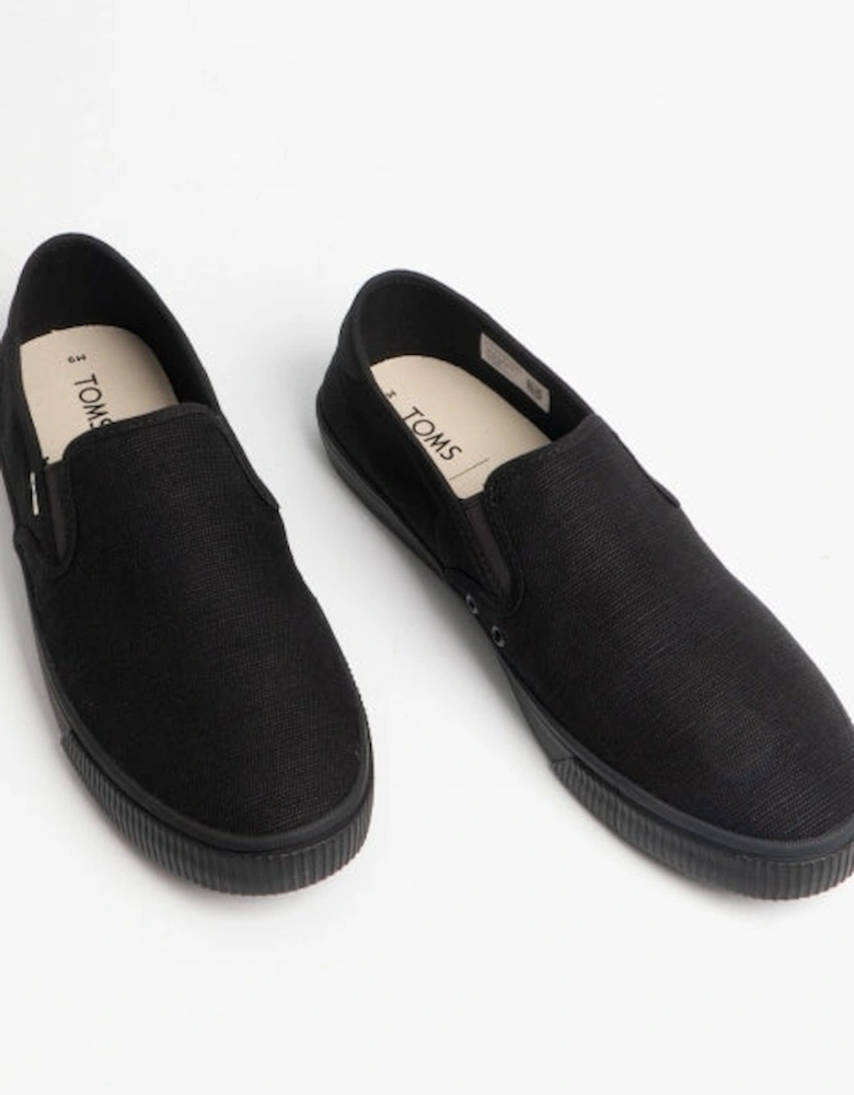 BAJA Mens Slip On Canvas Shoes Black on Black