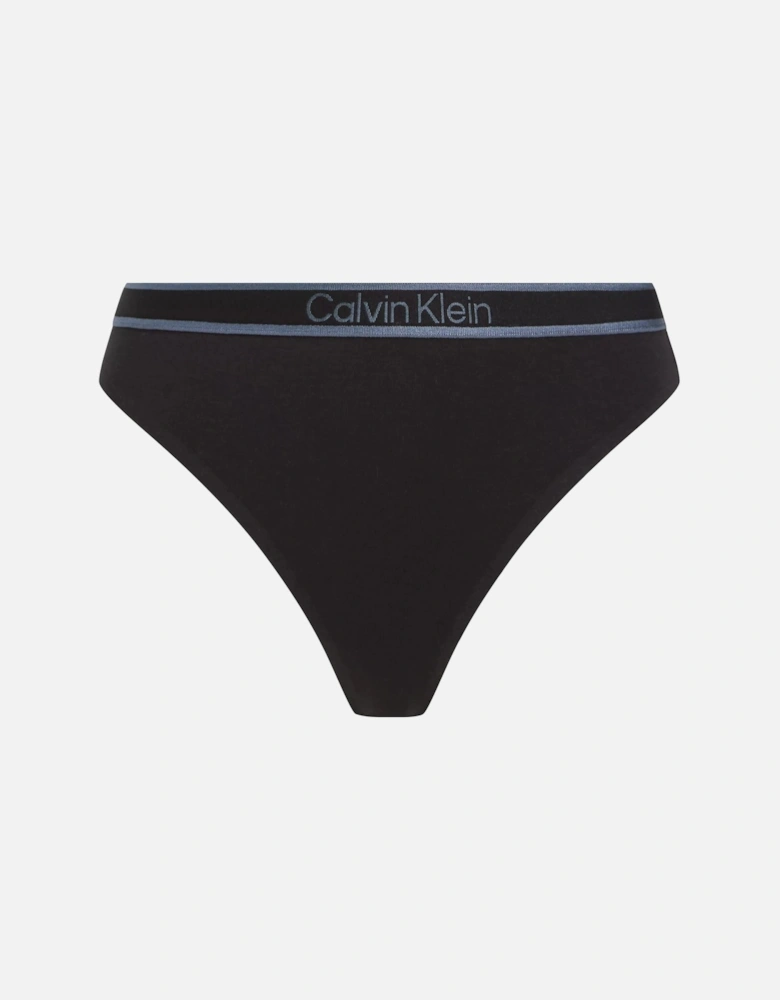 TONAL LOGO COTTON Womens Thong Black