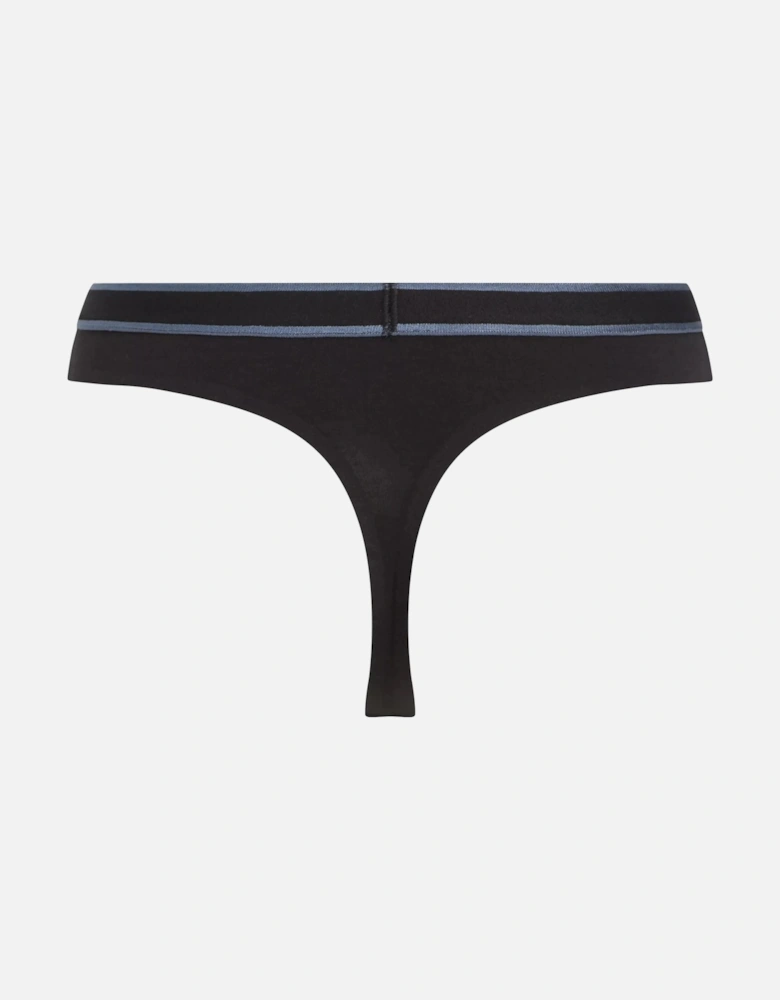 TONAL LOGO COTTON Womens Thong Black