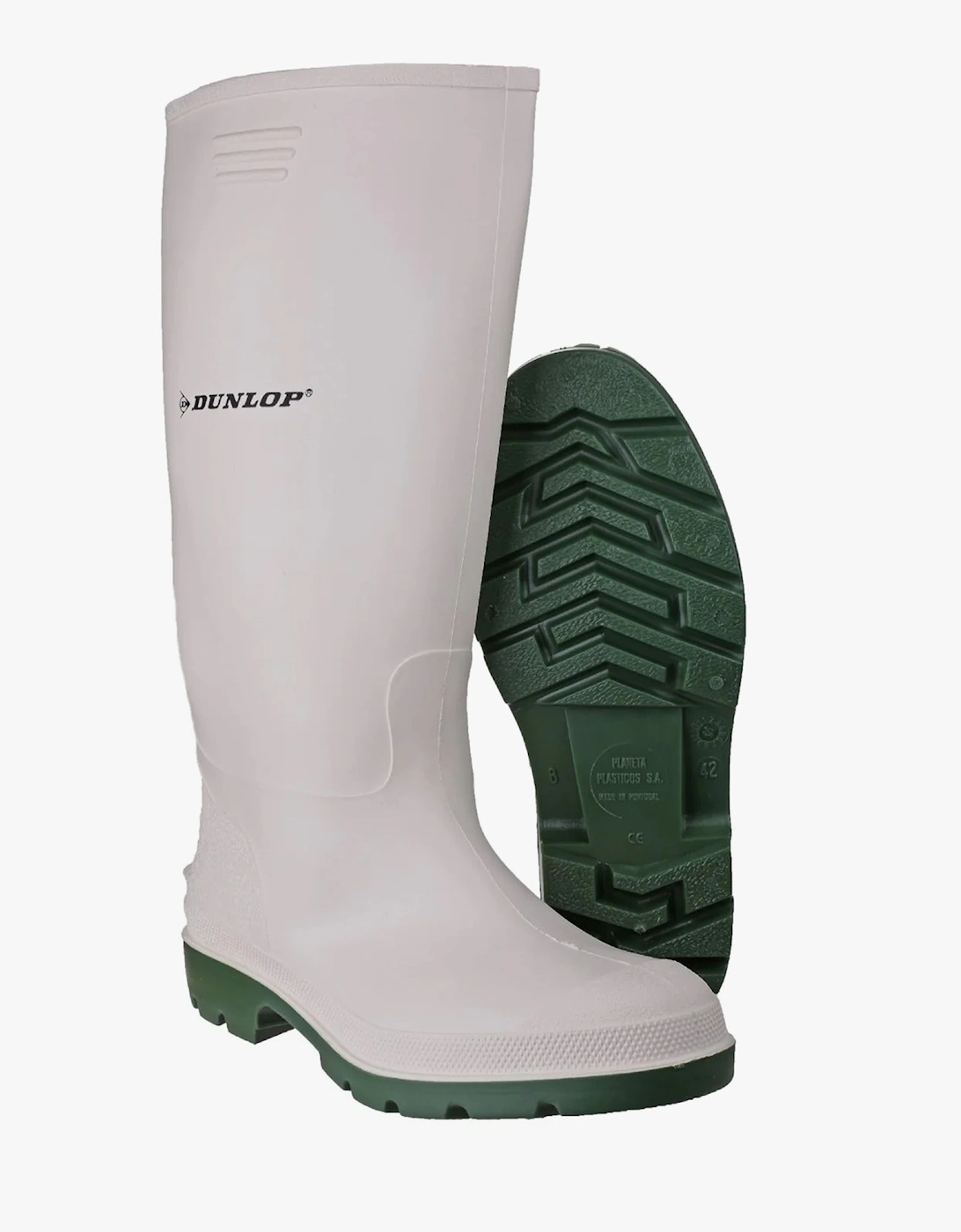 PRICEMASTOR Mens Wellington Boots White/Green