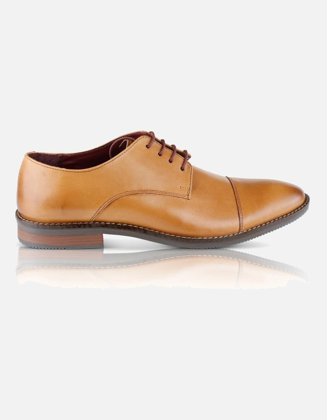 RUFUS Mens Derby Shoes Brown, 6 of 5