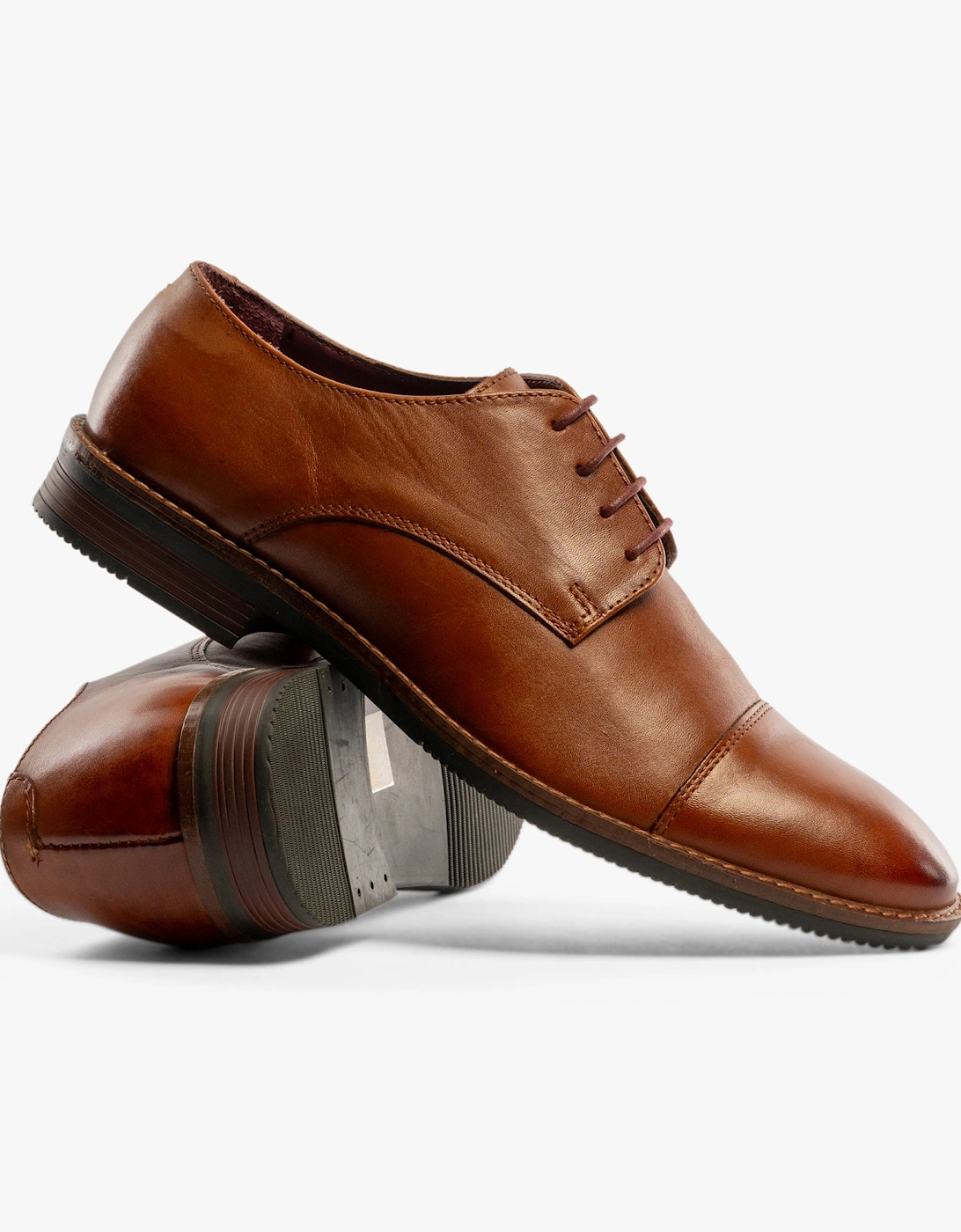 RUFUS Mens Derby Shoes Brown