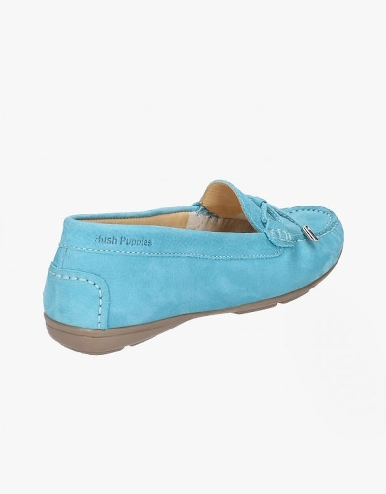 MAGGIE Womens Leather Driving Shoes Teal