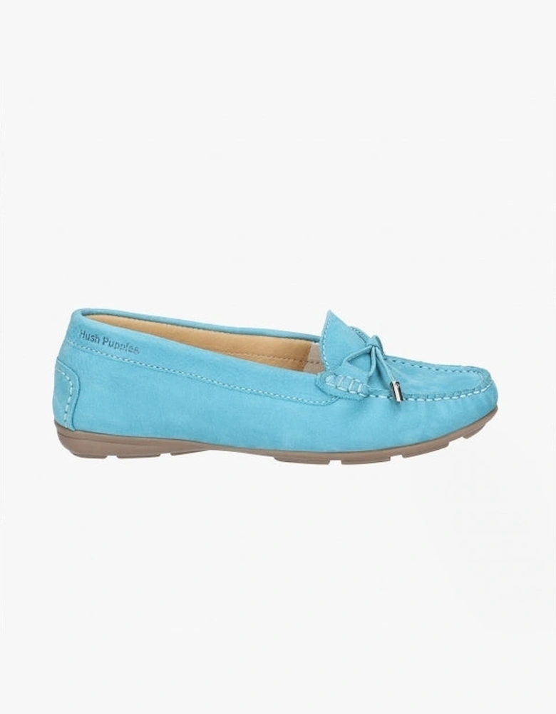 MAGGIE Womens Leather Driving Shoes Teal