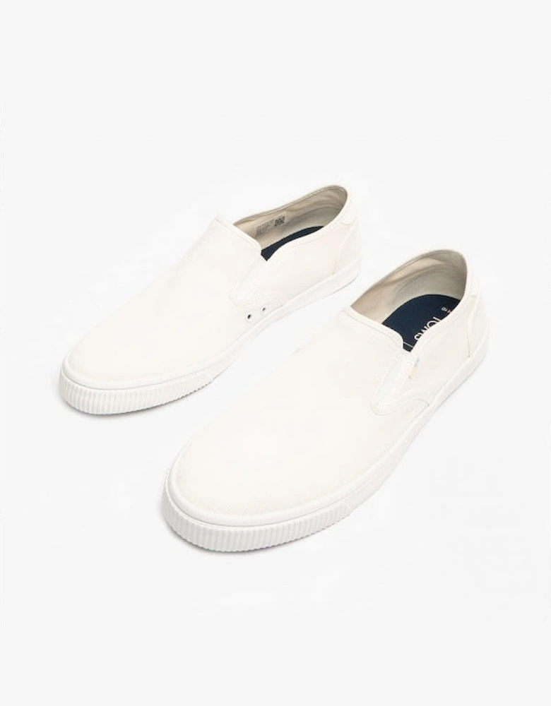 BAJA Mens Slip On Canvas Shoes White