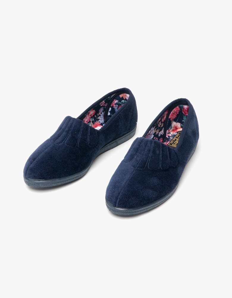 ZARA Womens Full Slippers Navy Blue