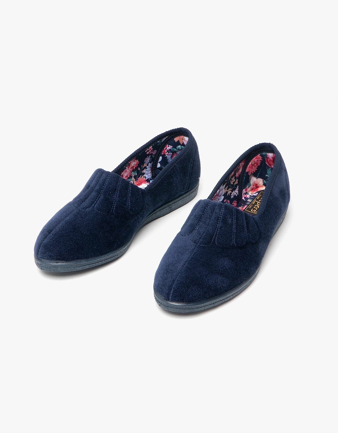 ZARA Womens Full Slippers Navy Blue