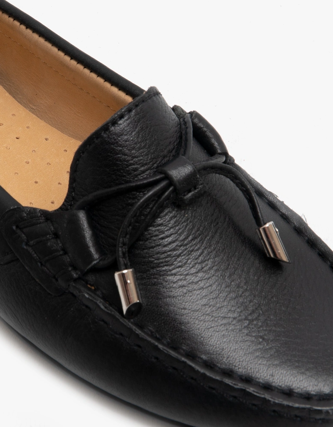 MAGGIE Womens Leather Loafers Black