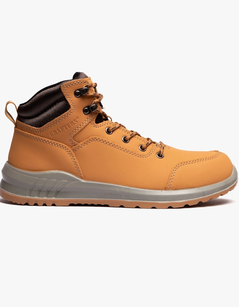 M513N Unisex Nubuck Steel Toe Boots Honey