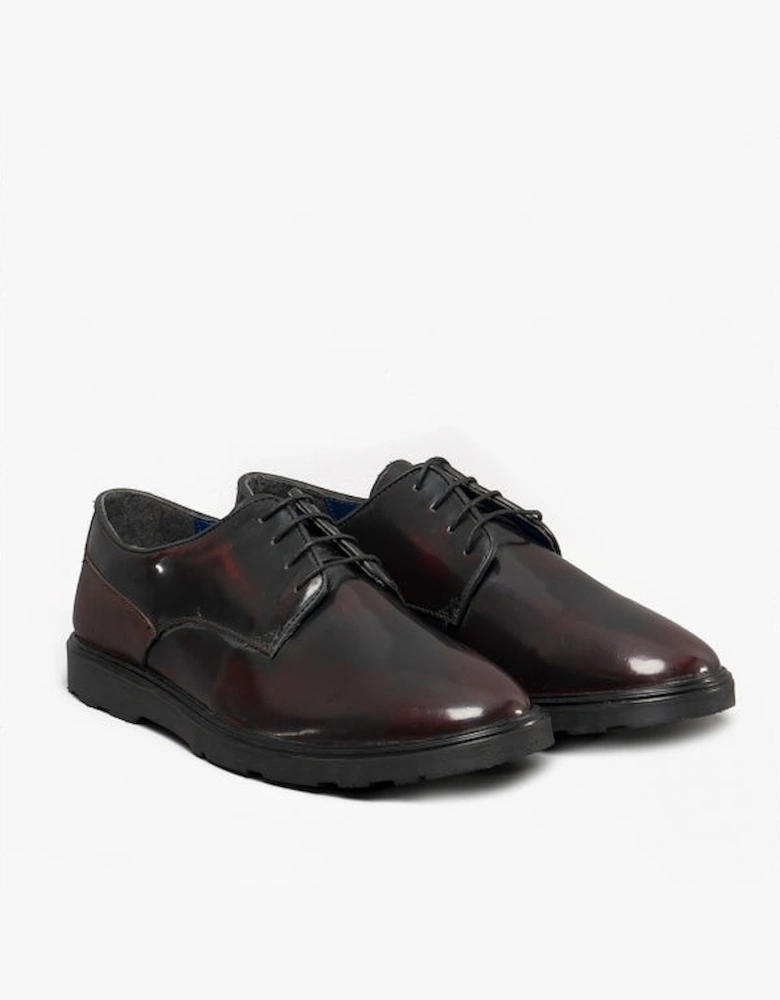 RUSKIN Mens Leather Derby Shoes Oxblood