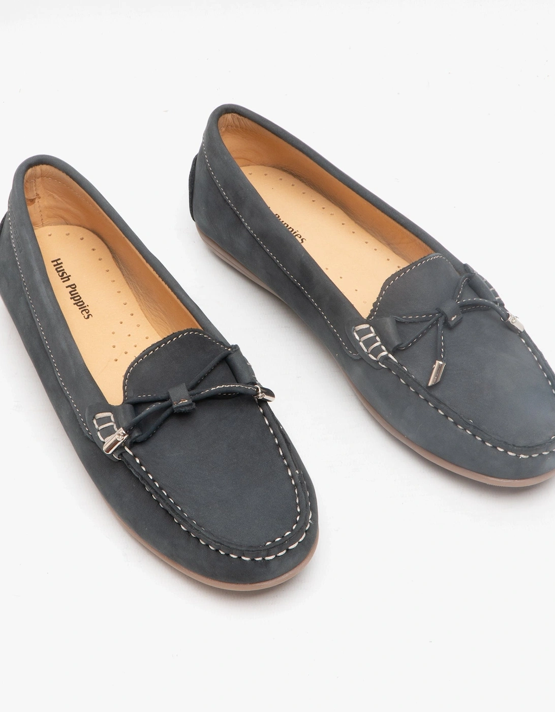 MAGGIE Womens Nubuck Loafers Navy