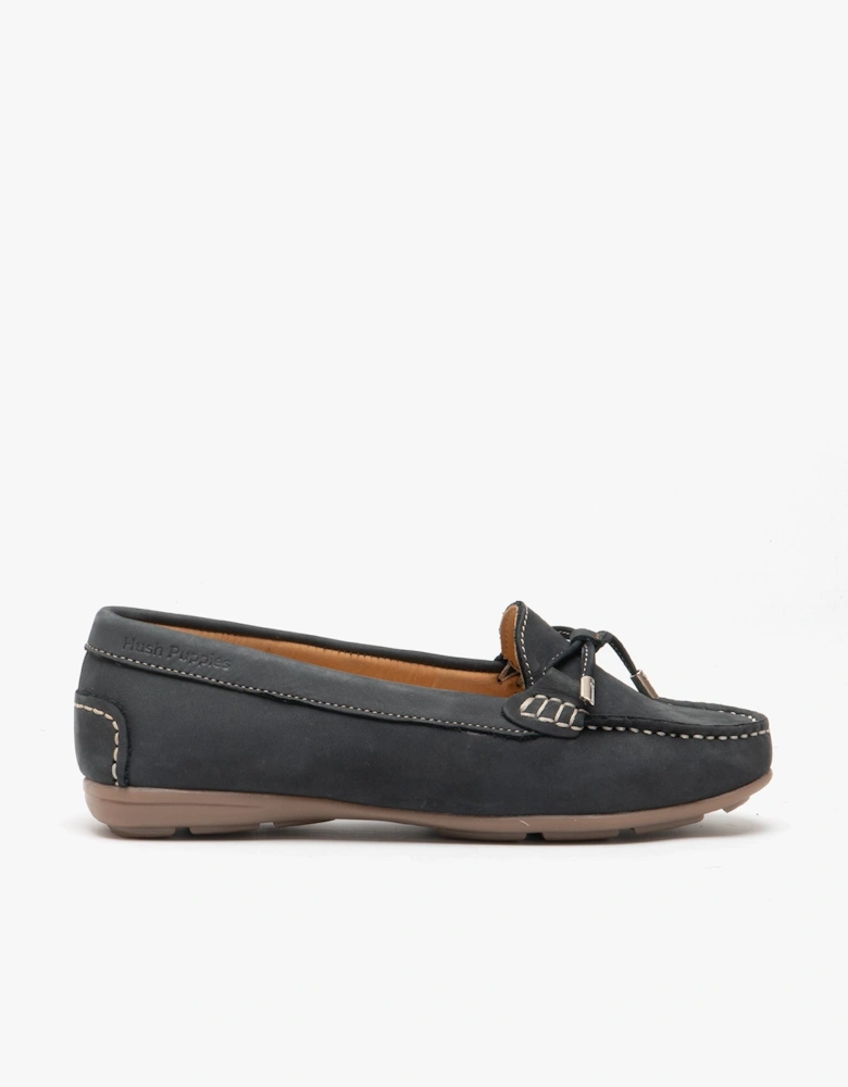 MAGGIE Womens Nubuck Loafers Navy