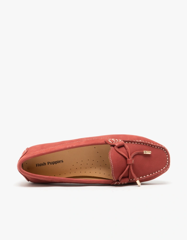 MAGGIE Womens Nubuck Loafers Red