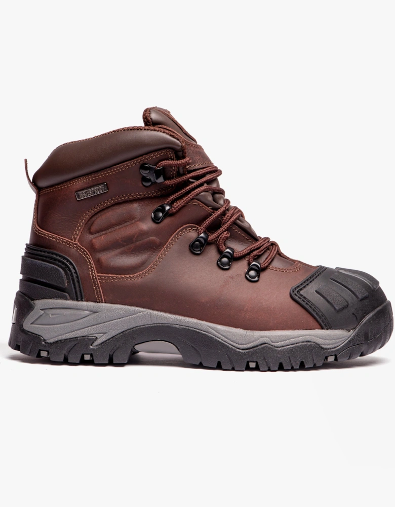 M514B Mens Leather Safety Boots Brown