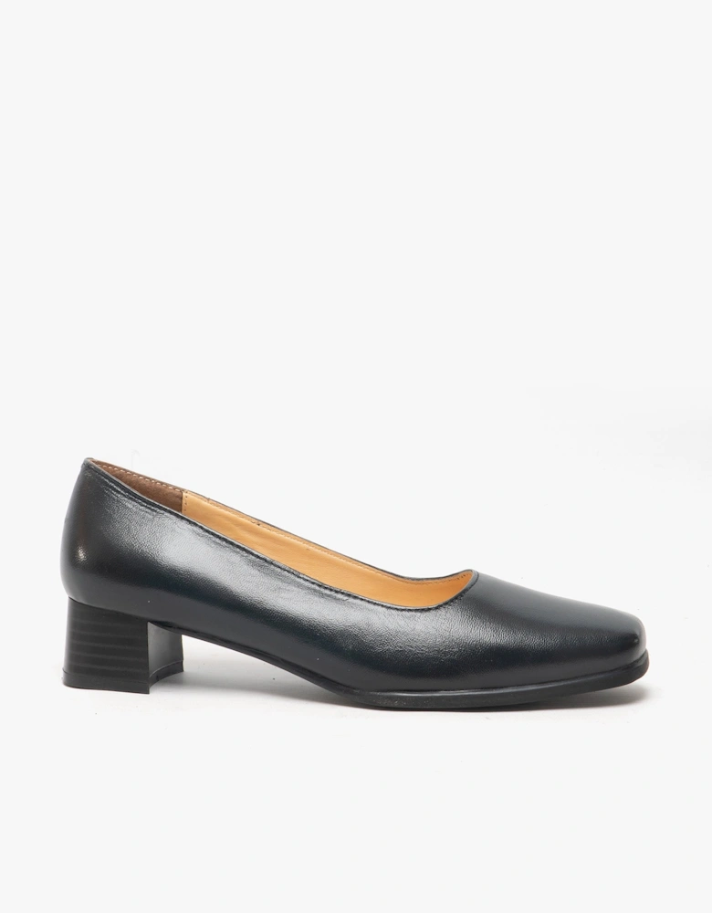 WALFORD Womens Leather Court Shoes Navy