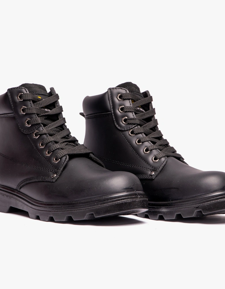 M569A Unisex Leather Safety Boots Black