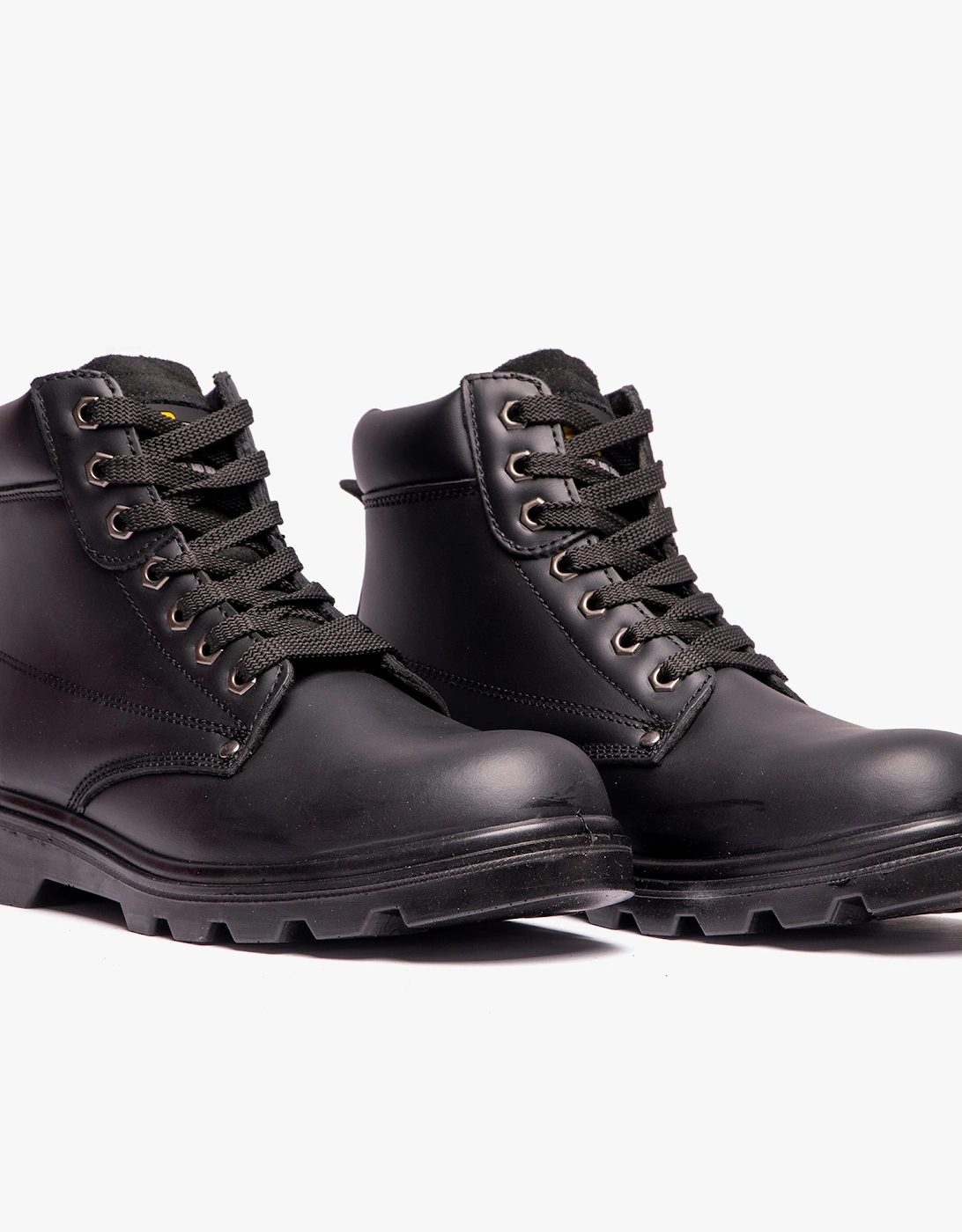 M569A Unisex Leather Safety Boots Black